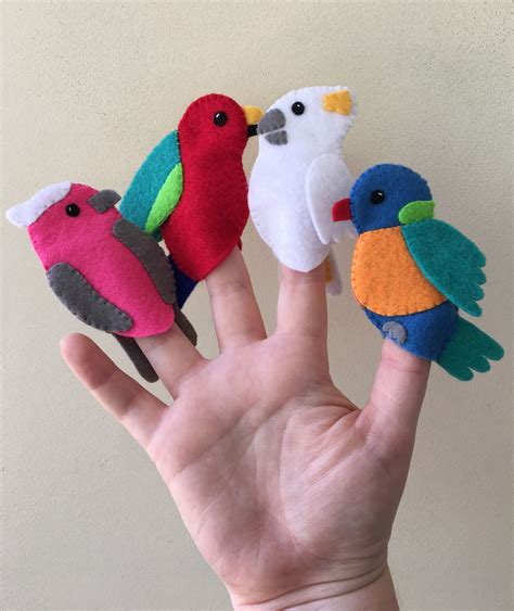 Australian Birds Felt Finger Puppet Set - Etsy Australia | Felt finger puppets, Felt puppets ...