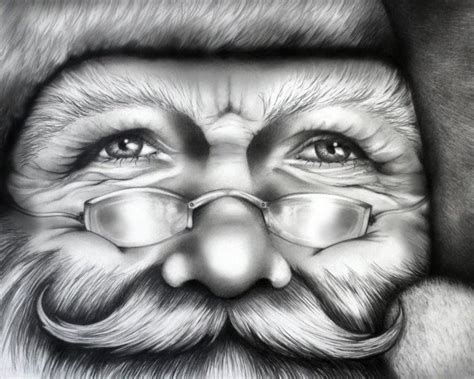 Limited Edition "Santa" Print 2012 | Christmas drawing, Christmas sketch, Christmas paintings