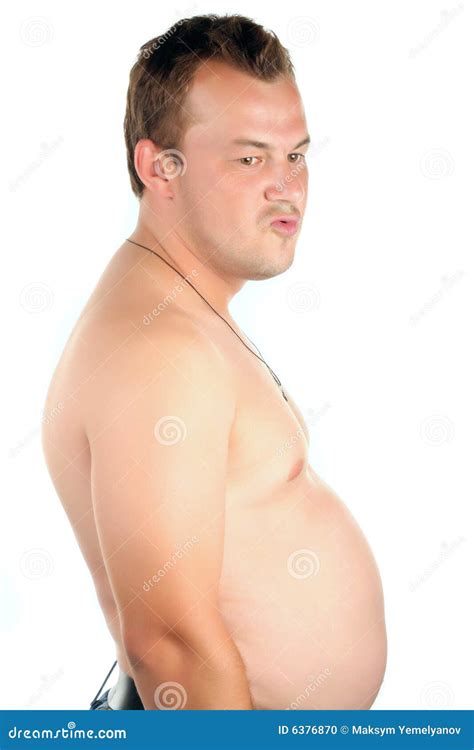 Funny person. Fat Belly. stock photo. Image of dieting - 6376870