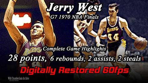 Jerry West (Digitally Restored 60fps). 1970 NBA Finals G7 Full Highlight... | Nba finals, Full ...