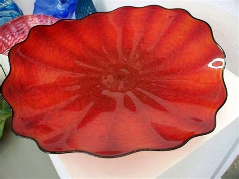 Beautiful Hand Blown Glass Red Art Wall Platter by oneilsarts | Glass ...