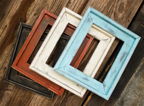 Farmhouse Distressed Frame, Rustic Picture Frame, Hand Painted, Stacked, Large Variety of Sizes ...