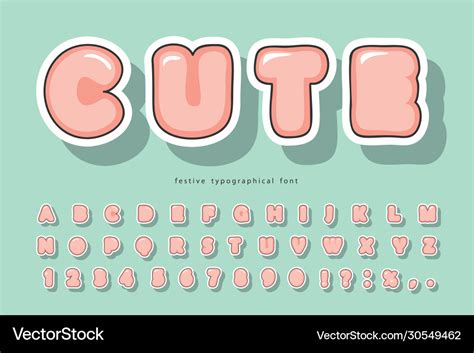 Cute bubble font with funny smiling faces cartoon Vector Image