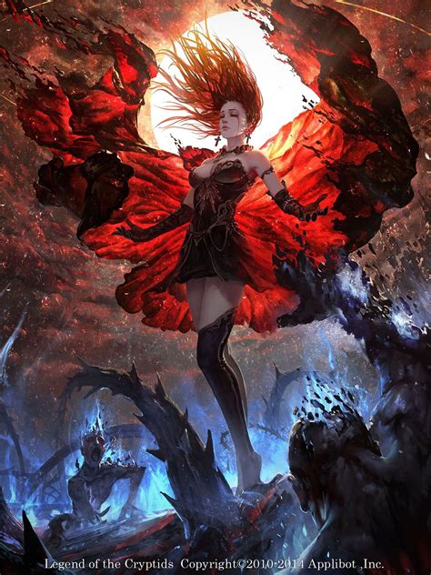 Legend of the Cryptids woman with red wings digital wallpaper, anime ...