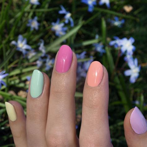 Spring Pastel Nails | Hippie nails, Nails, Colourful acrylic nails