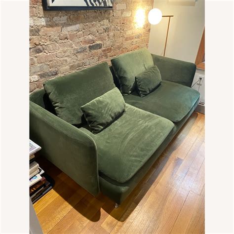 IKEA Soderhamn Sofa 3-Seater Green Velvet - AptDeco