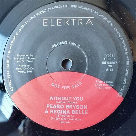 Peabo Bryson & Regina Belle – Without You / The Higher You Climb (1987, Vinyl) - Discogs