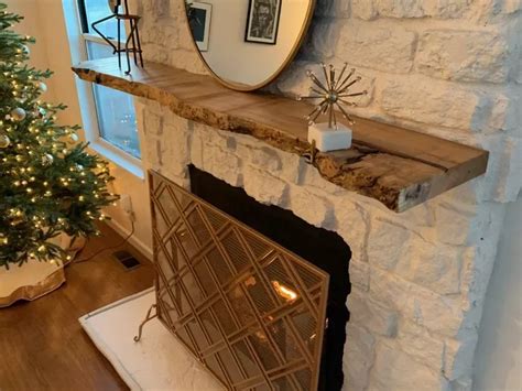 Live edge slab rustic fireplace mantel fireplace mantels – Artofit