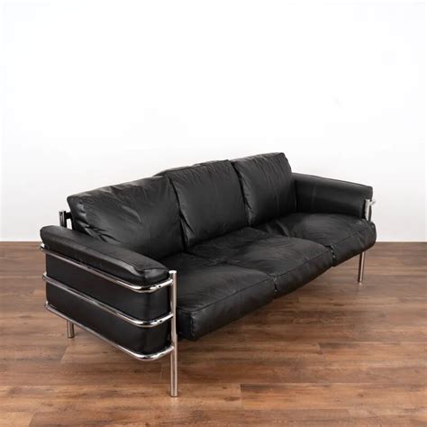 Black Leather Sofa With Fabric Cushions | Cabinets Matttroy