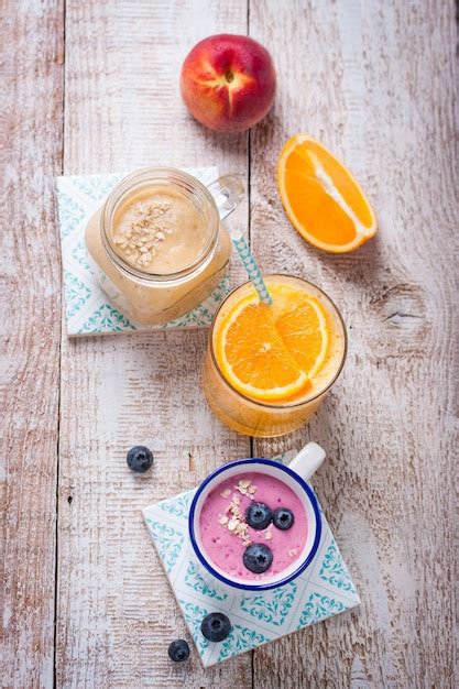 Free Photo | Healthy drinks for breakfast