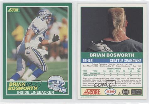 1989 Score #239 Brian Bosworth Seattle Seahawks Football Card | eBay