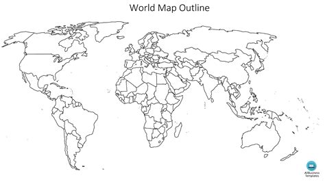 World Map Outline | Templates at allbusinesstemplates.com