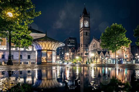 Copley Square, Boston on a rainy night : r/CityPorn