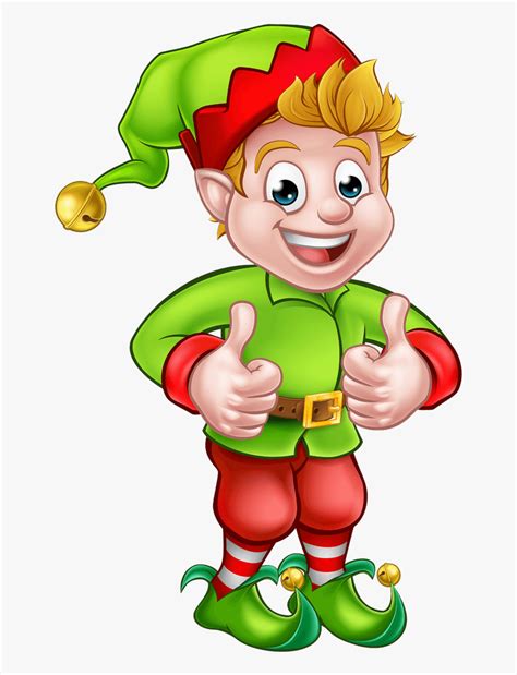 Transparent Cute Elf Clipart - Christmas Elves Thumbs Up , Free Transparent Clipart - ClipartKey