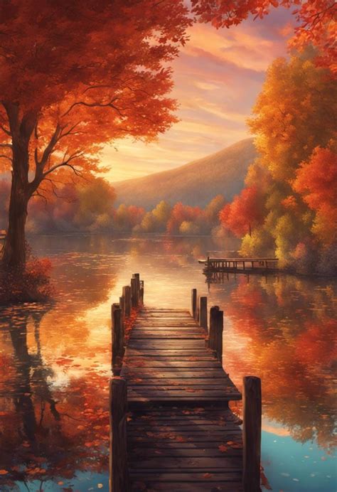 Autumn Lake Boardwalk Aesthetic in 2023 | Autumn scenes, Autumn scenery, Autumn lake