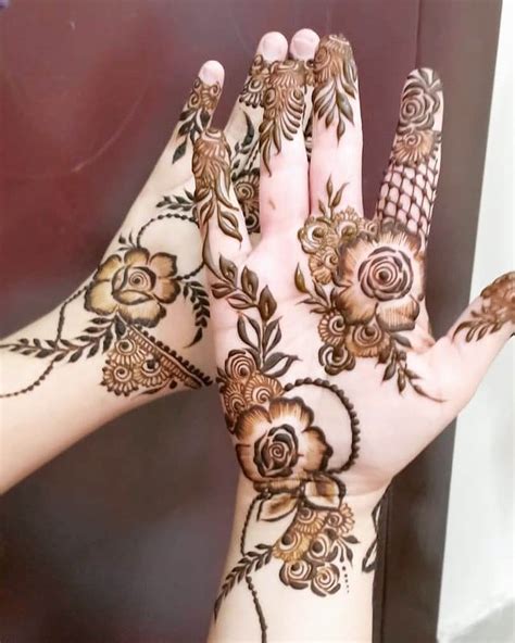 Rose Flower Mehndi Design Front Hand - Design Talk