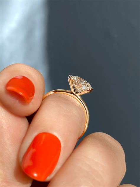 Round Diamond Half Bezel Engagement Ring | Half bezel engagement ring ...