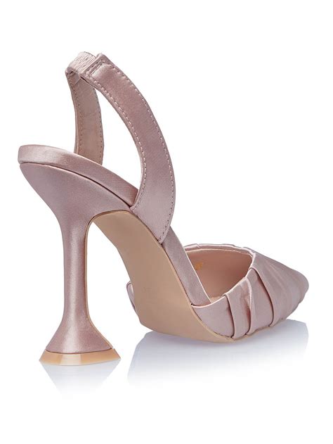 Sandale Elegante Nude Roze Saten de Ocazie Toc Clepsidra