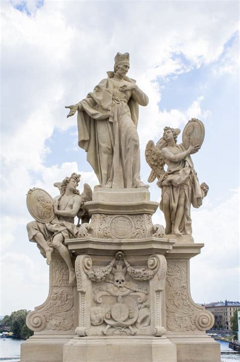 Statues on the Charles Bridge in Prague. Architecture of Prague Stock ...