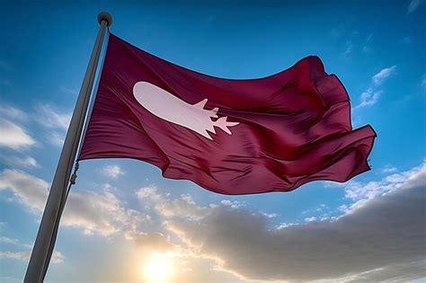 Premium AI Image | Qatar flag photo