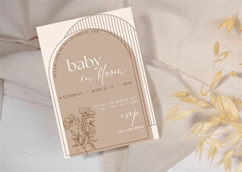 Baby in Bloom Digital Invitation Template - Etsy