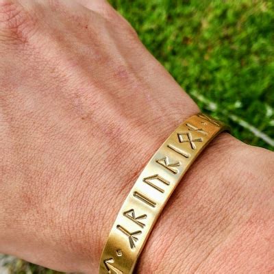 Viking Rune Bracelet Anglo Saxon Runes. Forged Bracelet Made of Brass Pagan Gift Ideas - Etsy