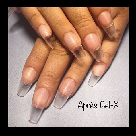 Après Gel-X System Sculpted Medium Coffin. No Polish Clear Gel Nails ...