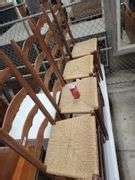 (4) Vintage Farmhouse Ladder Back Dining Chairs - Dixon's Auction at ...