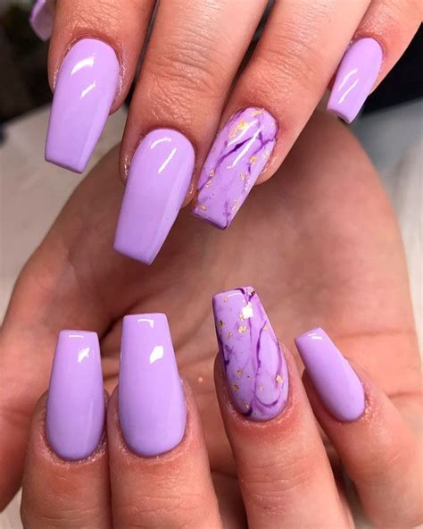 long simple nails in 2020 | Light purple nails, Coffin nails long, Purple acrylic nails