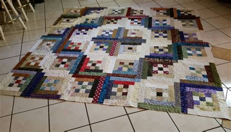 9 patch and log cabin block | Quilt patterns, Scrap quilts, Quilts