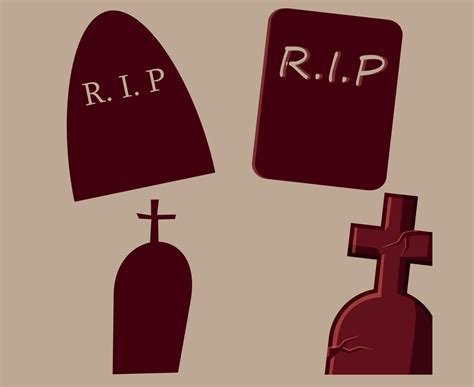 Tombs Brown Objects Rip Signs Symbols Vector Illustration Abstract With Brown Background 3579662 ...