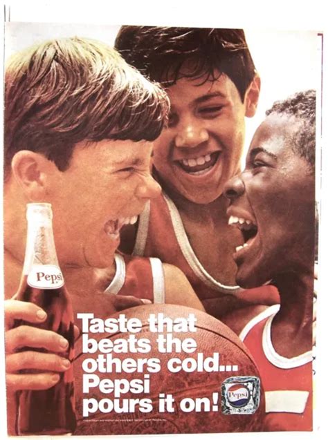 PEPSI COLA VINTAGE Soda Pop ad Taste that beats others cold Pepsi pours it on $5.99 - PicClick