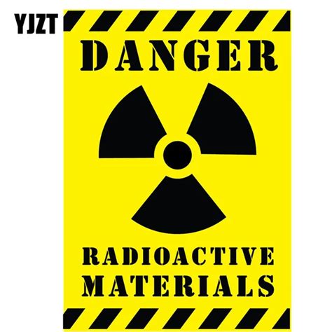 YJZT 10CM*14.2CM Car Sticker Reflective DANGER RADIOACTIVE MATERIALS Warning Mark Decal C1 7555 ...