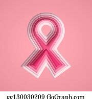 4 Isolated Papercut Pink Breast Cancer Ribbon Symbol Clip Art | Royalty Free - GoGraph