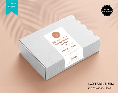 Editable Box Label Template Custom Packaging Labels Order - Etsy