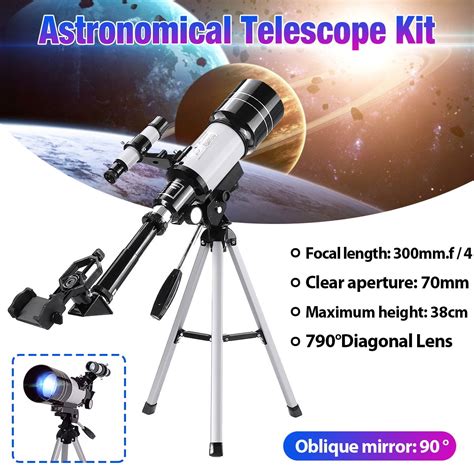 Telescope for Kids Beginners Adults, 70mm Astronomy Refractor Telescope with Adjustable Tripod ...