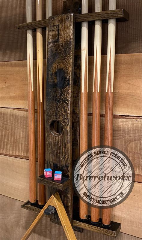 8 Ball Pool/pool Cue Rack /upcycled Furniture/bourbon - Etsy