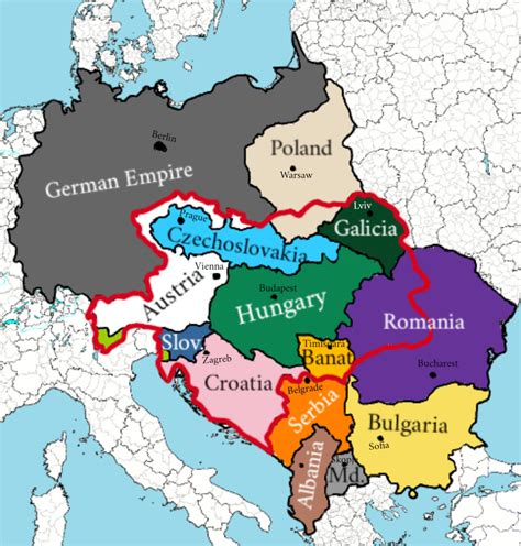 Central and Southern Europe - 1921 (WW1 aftermath) : r/AlternateHistory