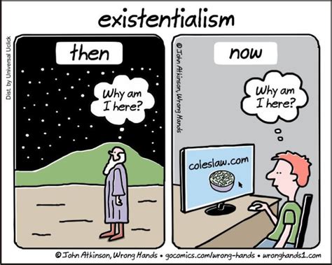 Existentialism Then and Now | Psychology jokes, Funny text memes ...