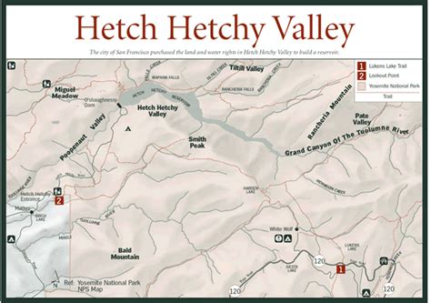 Sherpa Guides | California | Sierra Nevada | Hetch Hetchy Valley Map