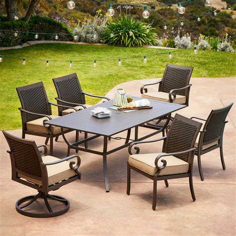 Royal Garden Milano Aluminum 7 Piece Patio Dining Set - Walmart.com - Walmart.com