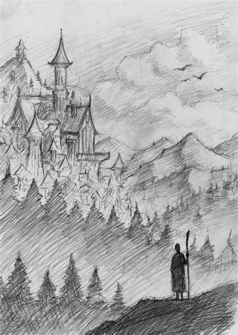 Just a typical fantasy landscape sketched during my Christmas holiday ...