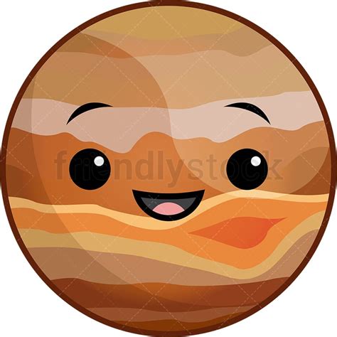 Kawaii Planet Jupiter Cartoon Clipart Vector - FriendlyStock