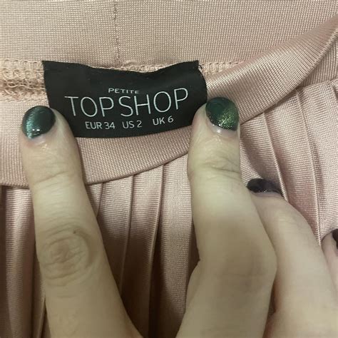 Topshop Petite size 6 pleated pink midi... - Depop