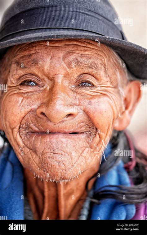 102 year old Ecuadorian Mans face Stock Photo - Alamy