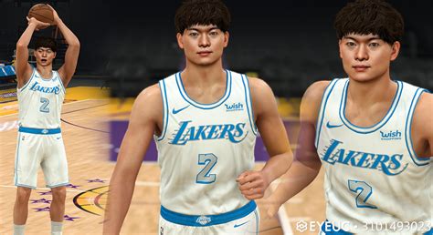 NBA 2K22 Wang Zhelin Cyberface and Body Model (New Lakers Player) by ...