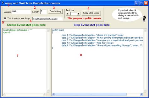 Public Domain Tools: Array and Switch for GameMaker creator