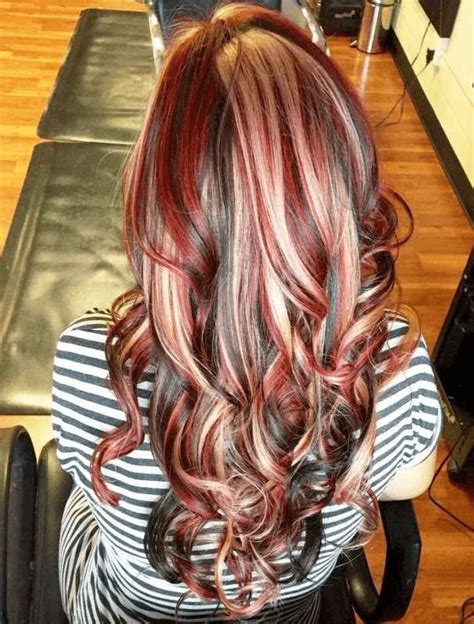 red and blonde hair highlights - Marline Tillman