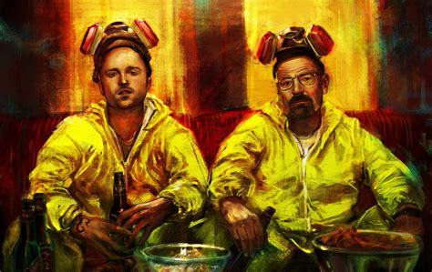 HD wallpaper breaking bad aaron paul bryan cranston amc beer suits respirator art walter white ...