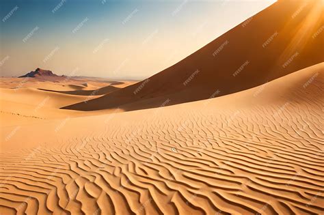 Premium AI Image | A desert with sand dunes in the background